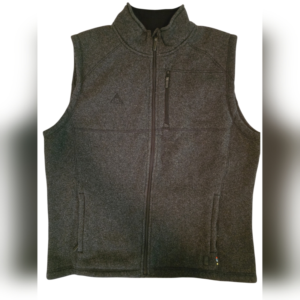 Smartwool Echo Lake Full Zip Vest Men's XXL Dark Gray Wool Blend Hiking Outdoor